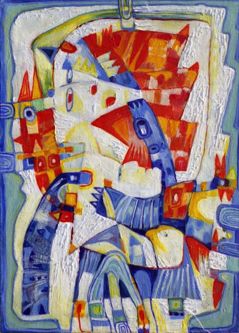 Ohne Titel, Hromadka 1998, 56 x 78 cm, Öl auf Leinwand